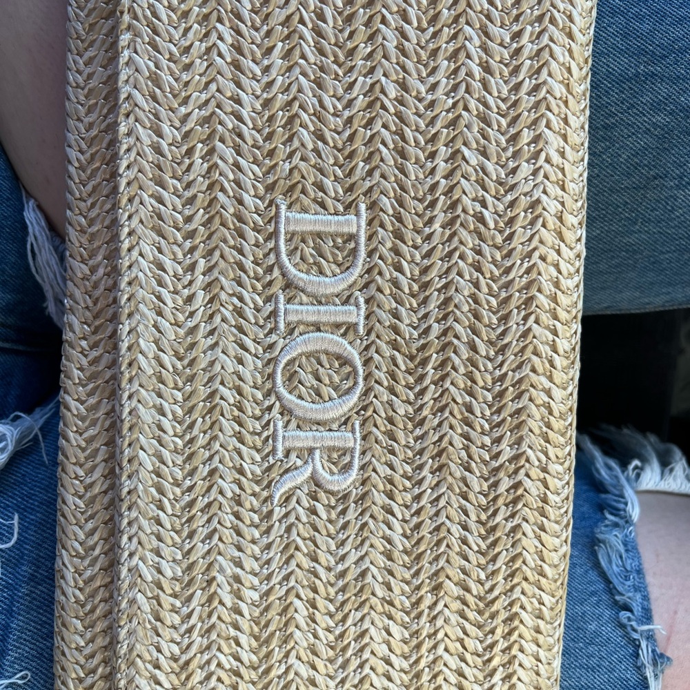 Christian Dior Beige Woven Clutch